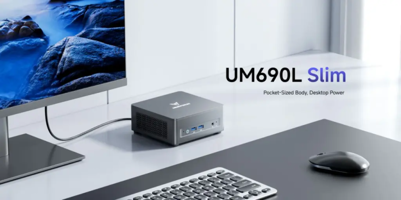 Minisforum представляет тонкий мини-ПК UM690L с процессором Ryzen 9 6900HX, оперативной памятью LPDDR5 и тремя выходами 4K