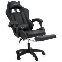 Игровое геймерское кресло Calviano 1583 Черный, с подножкой