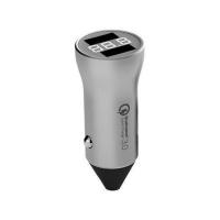 PowerCruise Dual USB Car Charger with Car Battery LED Voltmeter 18W