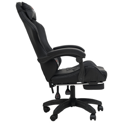 Игровое геймерское кресло Calviano 1583 Черный, с подножкой