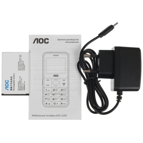 Кнопочный телефон AOC A205 черный