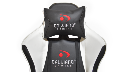 Игровое геймерское кресло Calviano Avanti ULTIMATO Черный-белый с подножкой
