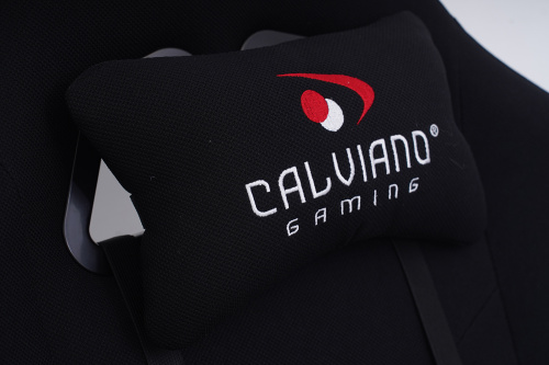 Игровое геймерское кресло Calviano 1584 Черный, ткань с подножкой