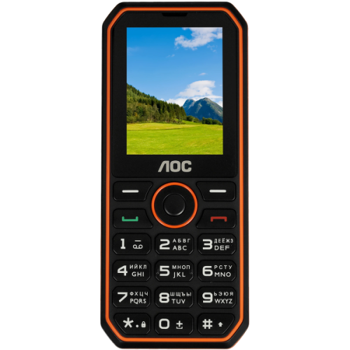 Кнопочный телефон AOC A248 черный-оранжевый