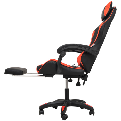 Игровое геймерское кресло Calviano 1583 Черный-красный, с подножкой