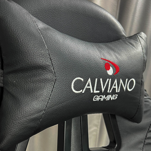 Игровое геймерское кресло Calviano 1585 Черный, с подножкой
