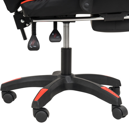 Игровое геймерское кресло Calviano 1583 Черный-красный, с подножкой