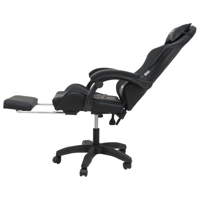 Игровое геймерское кресло Calviano 1583 Черный, с подножкой