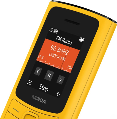 Кнопочный телефон Nokia 110 4G Dual SIM желтый