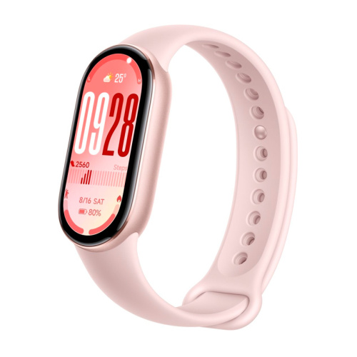 Фитнес-браслет Xiaomi Smart Band 10 M2459B1 Международная версия розовое золото, с розовым силиконовым ремешком