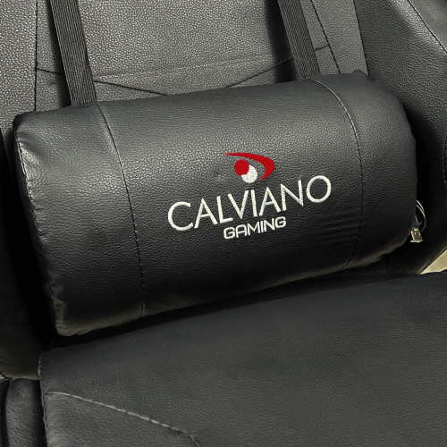 Игровое геймерское кресло Calviano 1585 Черный, с подножкой