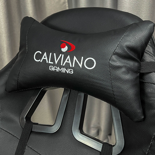 Игровое геймерское кресло Calviano 1585 Черный, с подножкой