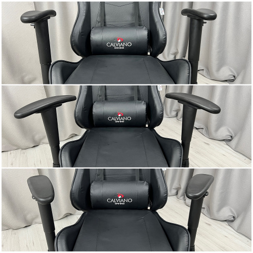 Игровое геймерское кресло Calviano 1585 Черный, с подножкой