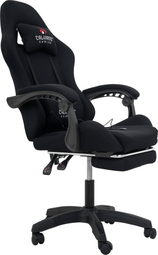 Игровое геймерское кресло Calviano 1584 Черный, ткань с подножкой