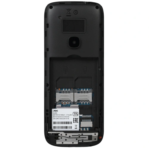 Кнопочный телефон AOC A280 черный 