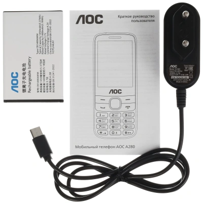 Кнопочный телефон AOC A280 черный 
