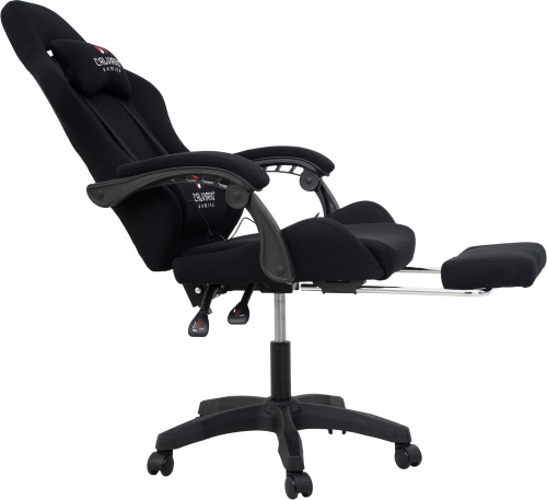 Игровое геймерское кресло Calviano 1584 Черный, ткань с подножкой