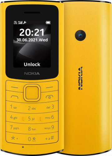 Кнопочный телефон Nokia 110 4G Dual SIM желтый