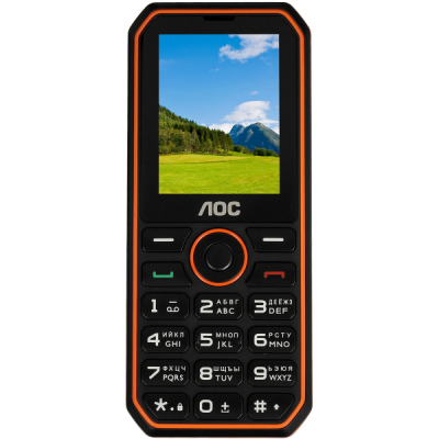 Кнопочный телефон AOC A248 черный-оранжевый
