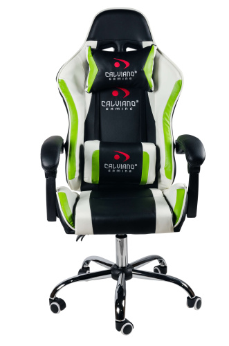 Вибромассажное кресло Calviano ASTI ULTIMATO black/white/green 