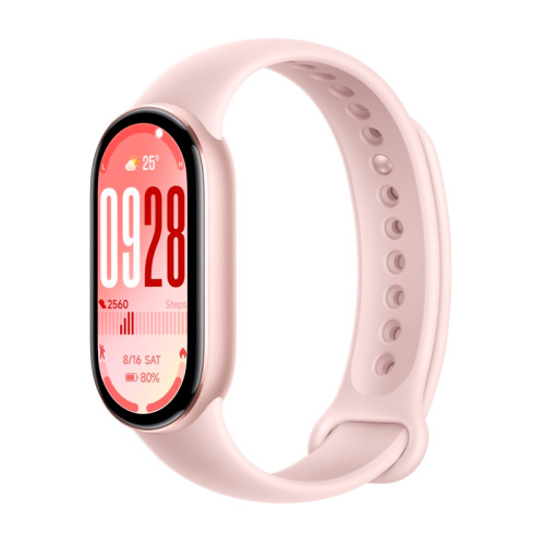 Фитнес-браслет Xiaomi Smart Band 10 M2459B1 Международная версия розовое золото, с розовым силиконовым ремешком